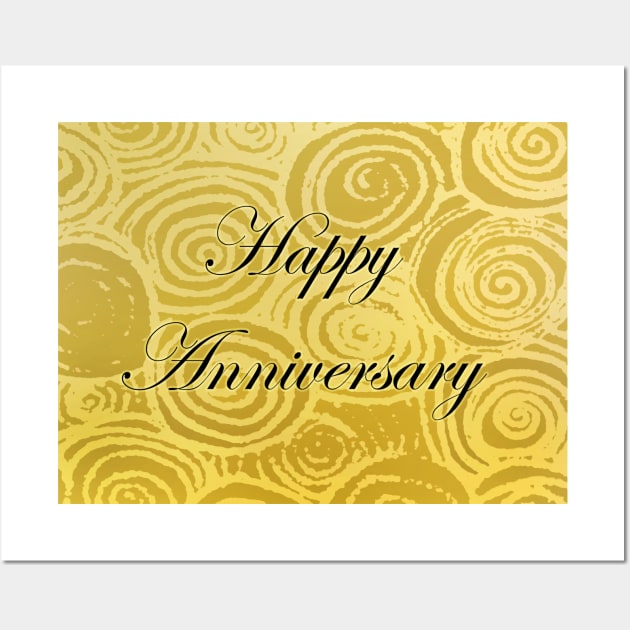 Anniversary Swirls Gold Wall Art by BlakCircleGirl